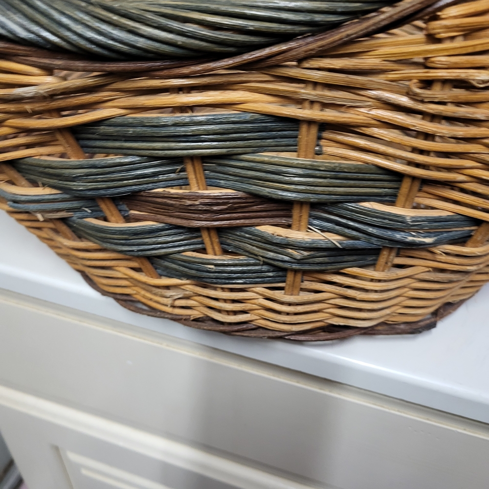 Handwoven Multicolor Wicker Basket